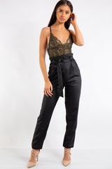 Kendra Khaki Lace Cross Back Bodysuit