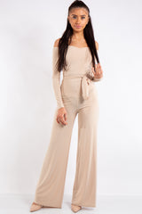 Sabrina Stone Off Shoulder Bardot Jumpsuit