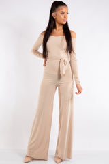 Sabrina Stone Off Shoulder Bardot Jumpsuit