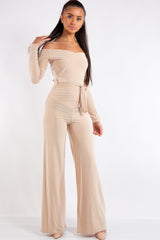 Sabrina Stone Off Shoulder Bardot Jumpsuit