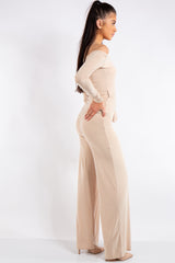 Sabrina Stone Off Shoulder Bardot Jumpsuit