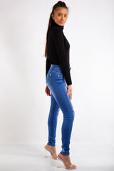 Gia Blue Denim Distressed Skinny Jeans