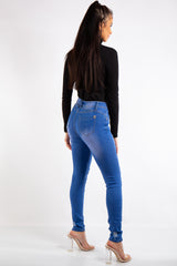 Gia Blue Denim Distressed Skinny Jeans