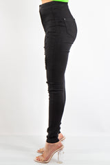 Kyla Black Denim Distressed Jeans