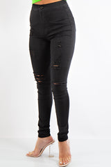 Kyla Black Denim Distressed Jeans