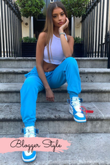 Tenley Electric Blue Plain Jogger Pants