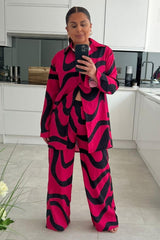 Lilah Pink Shirt Trouser Co Ord Set