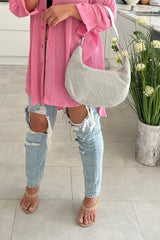 Camille Silver Diamantes Shoulder Bag