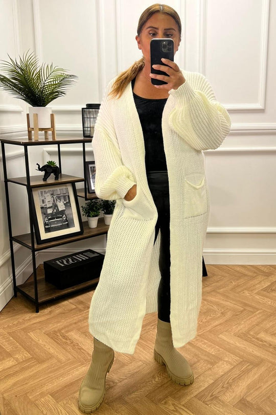 Yara Cream Knit Long Cardigan