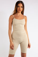 Paola Stone Ribbed Unitard