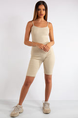 Paola Stone Ribbed Unitard