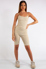 Paola Stone Ribbed Unitard