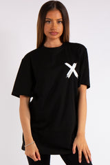 Miah Black X Slogan Oversized T-Shirt