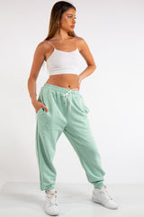 Tenley Mint Green Plain Jogger Pants