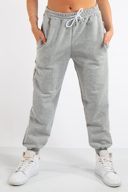 Tenley Grey Plain Jogger Pants
