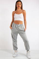 Tenley Grey Plain Jogger Pants
