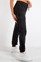 Louise Black Cargo Jogger Bottoms