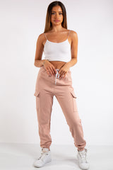 Louise Pink Cargo Jogger Bottoms