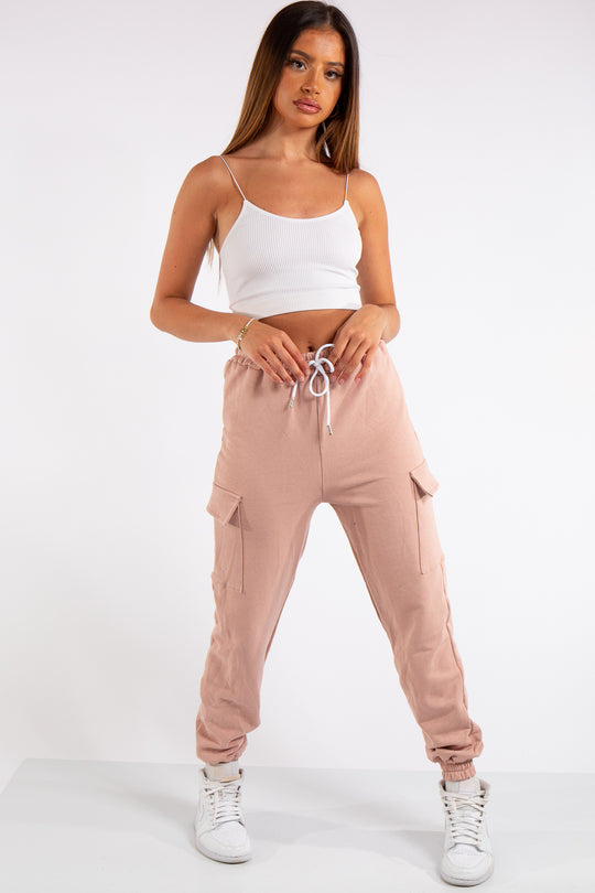 Louise Pink Cargo Jogger Bottoms
