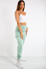 Louise Mint Green Cargo Jogger Bottoms
