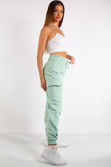 Louise Mint Green Cargo Jogger Bottoms