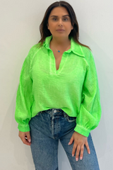 Emmie Green Cheesecloth Shirt Blouse