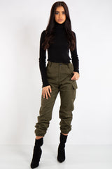 Kylie Black Rib Knit Polo Turtle Neck Jumper