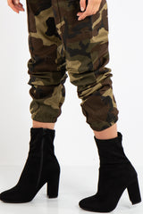 Leia Black Faux Suede Block Heel Boots