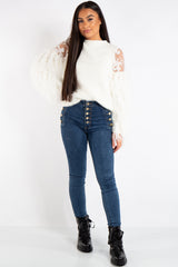 Hadley Blue Denim Button Up High Waist Jean