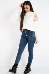 Hadley Blue Denim Button Up High Waist Jean