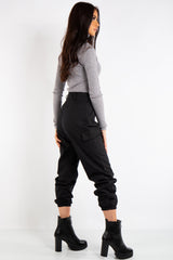 Kylie Grey Rib Knit Polo Turtle Neck Jumper