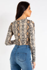 Valentina Snake Long Sleeve Stretch Top