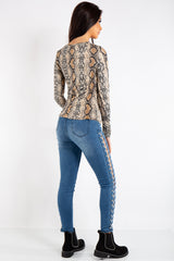 Liliana Denim Blue Side Tie Jeans
