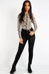 Liliana Denim Black Side Tie Jeans