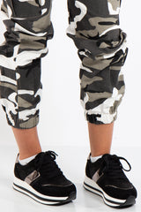 Olive Black Lace Up Trainers