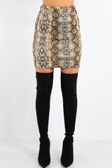 Delilah Snake Print Mini Skirt