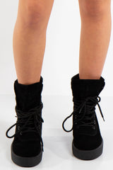 Kanye Black High Top FlatForm Trainers