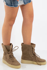 Kanye Khaki High Top FlatForm Trainers