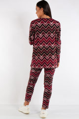 Victoria Red Zig Zag Viscose Loungewear