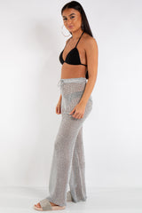 Riley Silver Metallic Fishnet Trousers