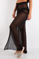 Riley Black Metallic Fishnet Trousers