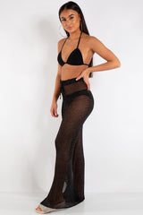 Riley Black Metallic Fishnet Trousers