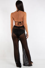Riley Black Metallic Fishnet Trousers