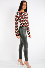 Athena Khaki High Waist Faux Leather Skinny Leggings