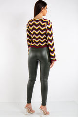 Athena Khaki High Waist Faux Leather Skinny Leggings