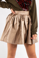 Samantha Gold PU Leather Skater Skirt