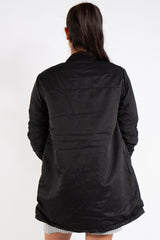 Scarlett Black Longline Straight Bomber Jacket