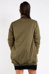 Madison Khaki Longline Bomber Jacket