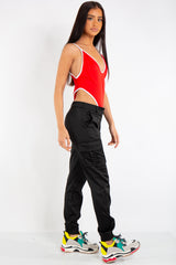 Melanie Red Light Fabric Piping Bodysuit