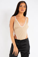 Melanie Stone Light Fabric Piping Bodysuit